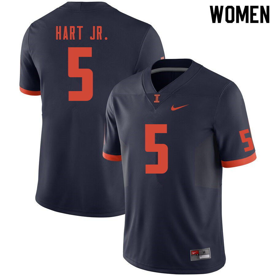 Women #5 Calvin Hart Jr. Illinois Fighting Illini College Football Jerseys Sale-Navy